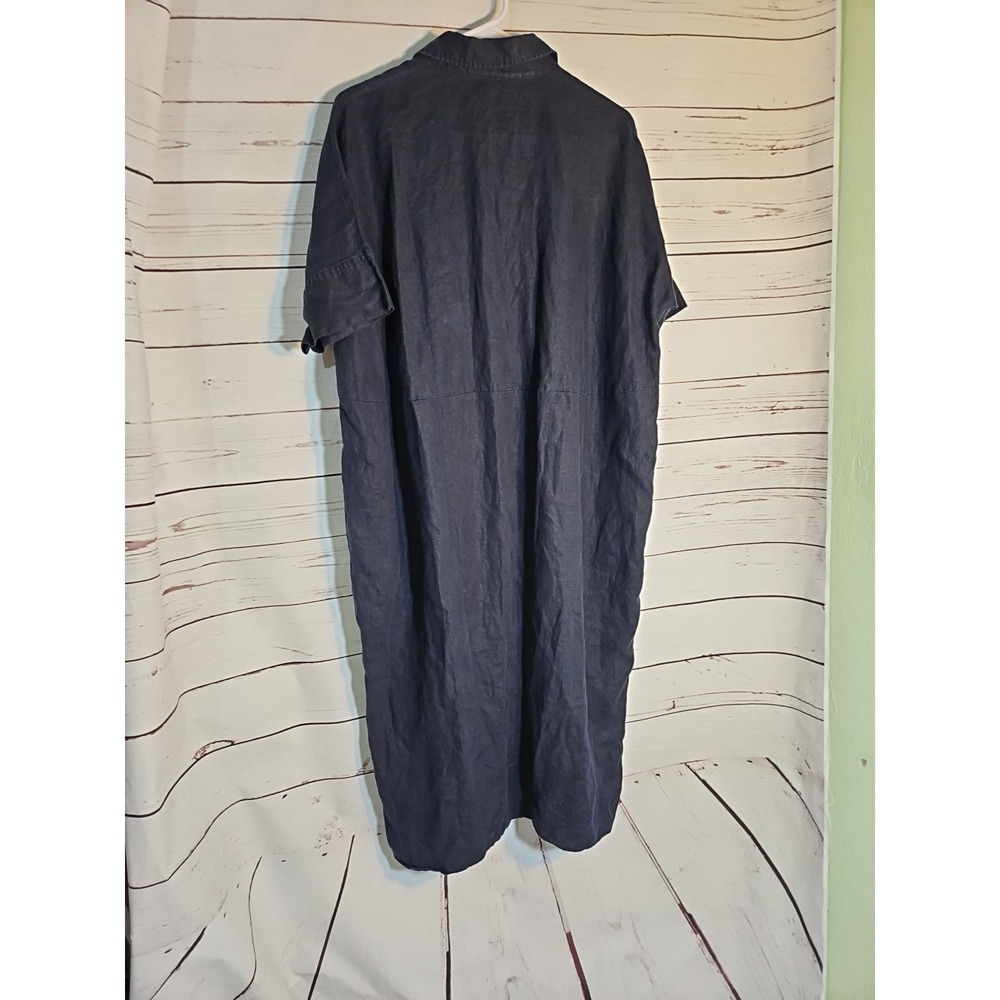 COS Linen Midi Shirt Dress‎ Women's Black Boho Lagenlook EU XS - Picture 4 of 12